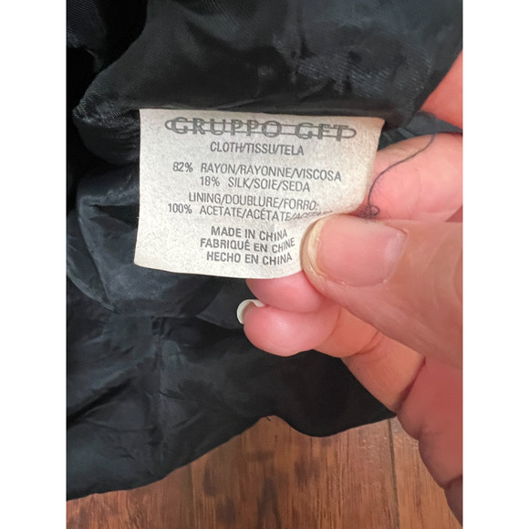 VTG Emanuel Ungaro Black Velvet Pencil Mini Skirt Size 6 Silk Blend Classic - Picture 4 of 7